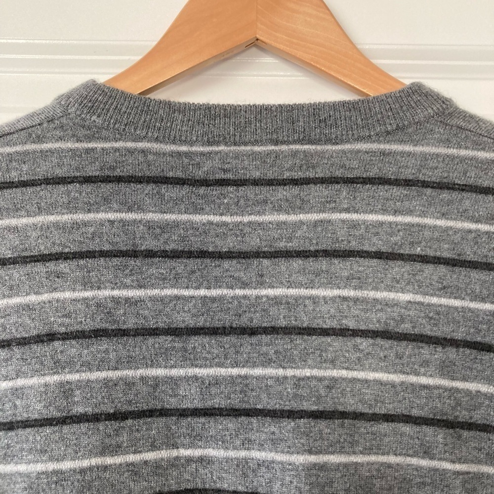 Nordstrom Mens sweater large gray stripes - Picture 9 of 12